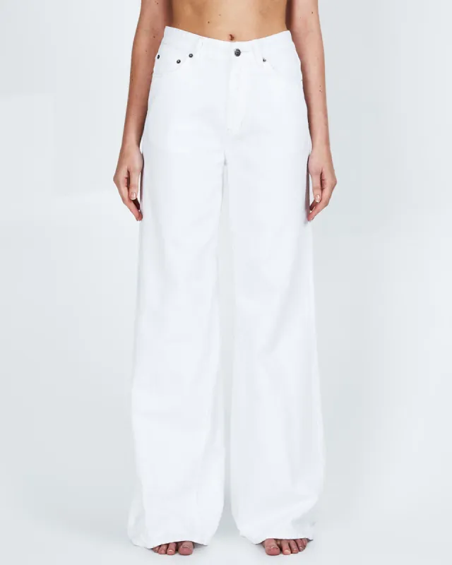 KICKER JEAN FLY WHITE made by Ksubi