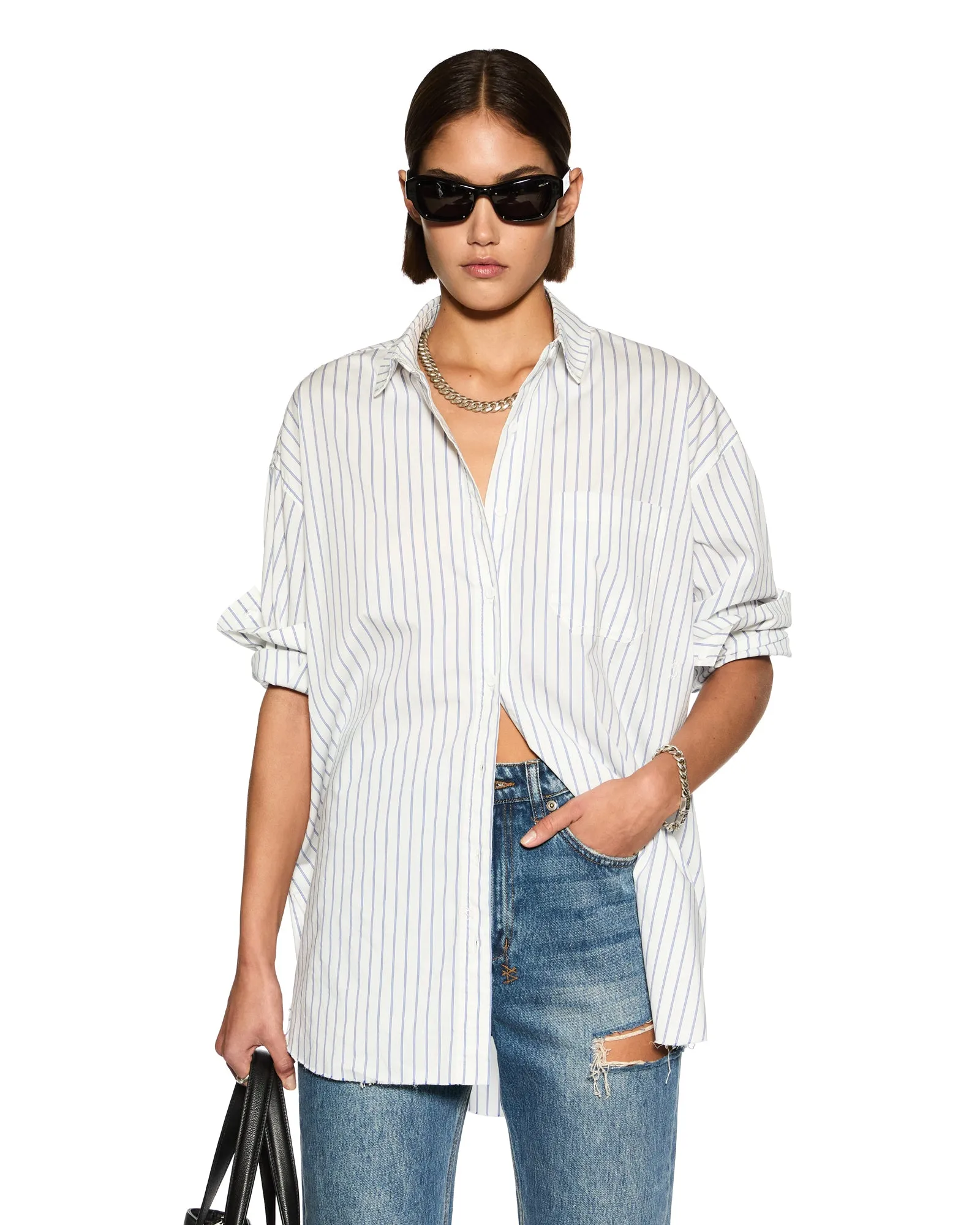 OVERSIZED SHIRT BLUE STRIPE sold by Ksubi product image thumbnail 3