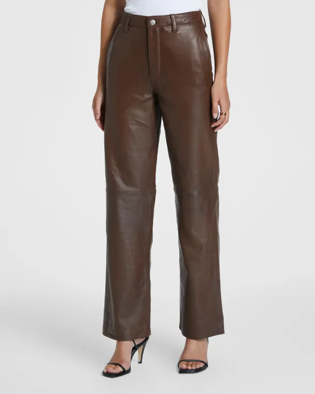 CROSSIN LEATHER TROUSER CHOC sold by Ksubi