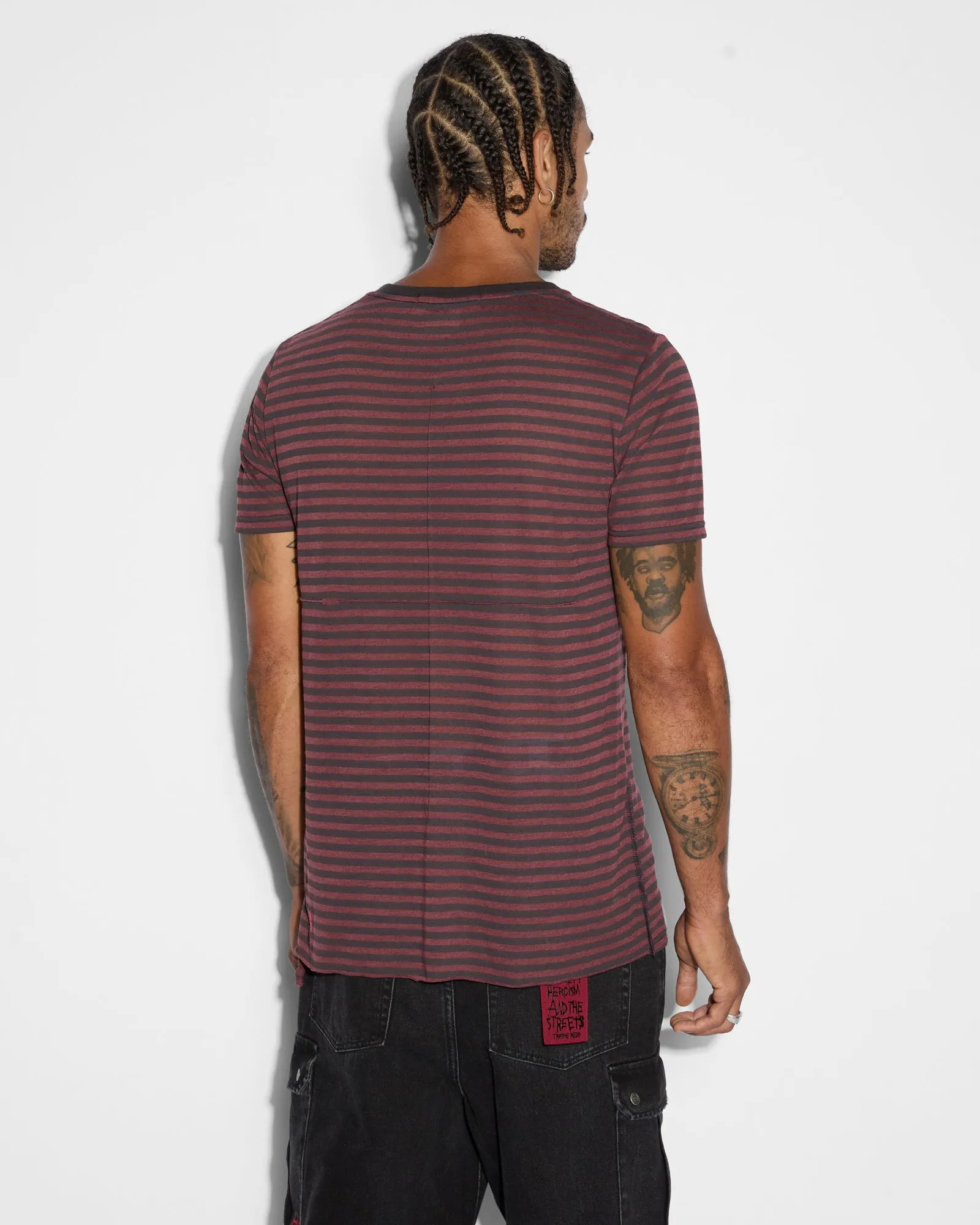 ANGEL SIOUX SS TEE RED STRIPE sold by Ksubi product image thumbnail 3