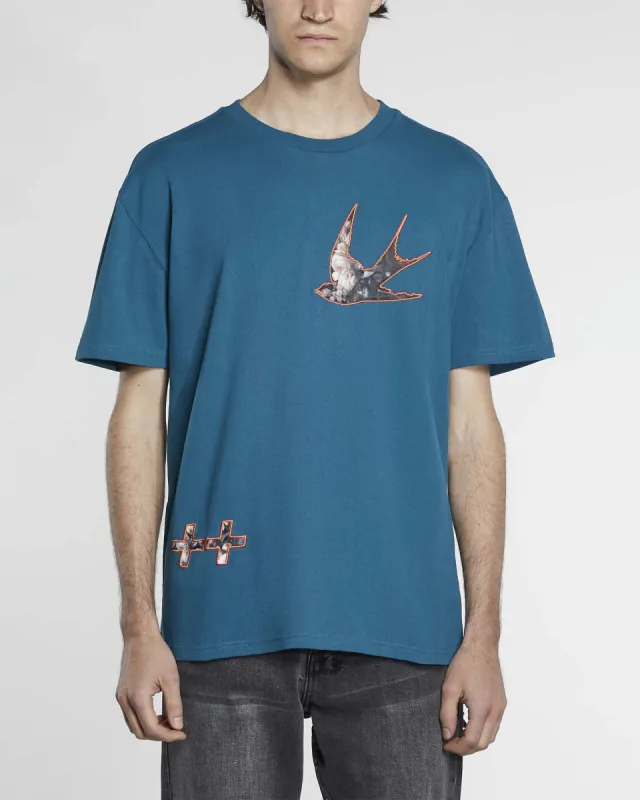 ECOLOGY BIGGIE SS TEE TEAL made by Ksubi