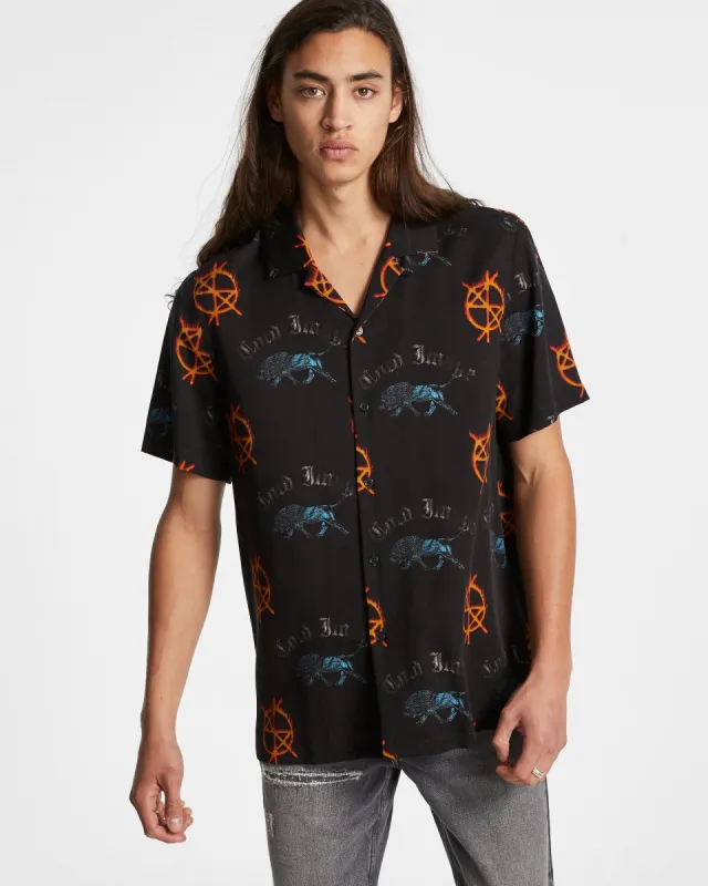 COLD FIRE RESORT SS SHIRT MULTI sold by Ksubi