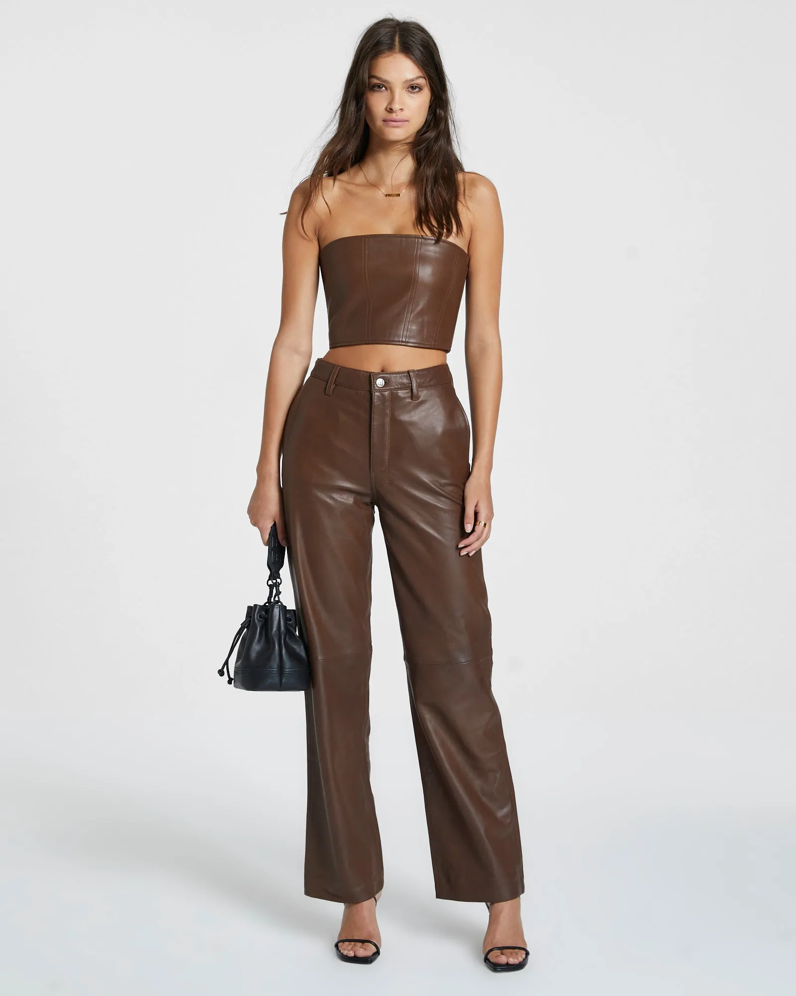 CROSSIN BUSTIER TOP CHOCOLATE sold by Ksubi product image thumbnail 2
