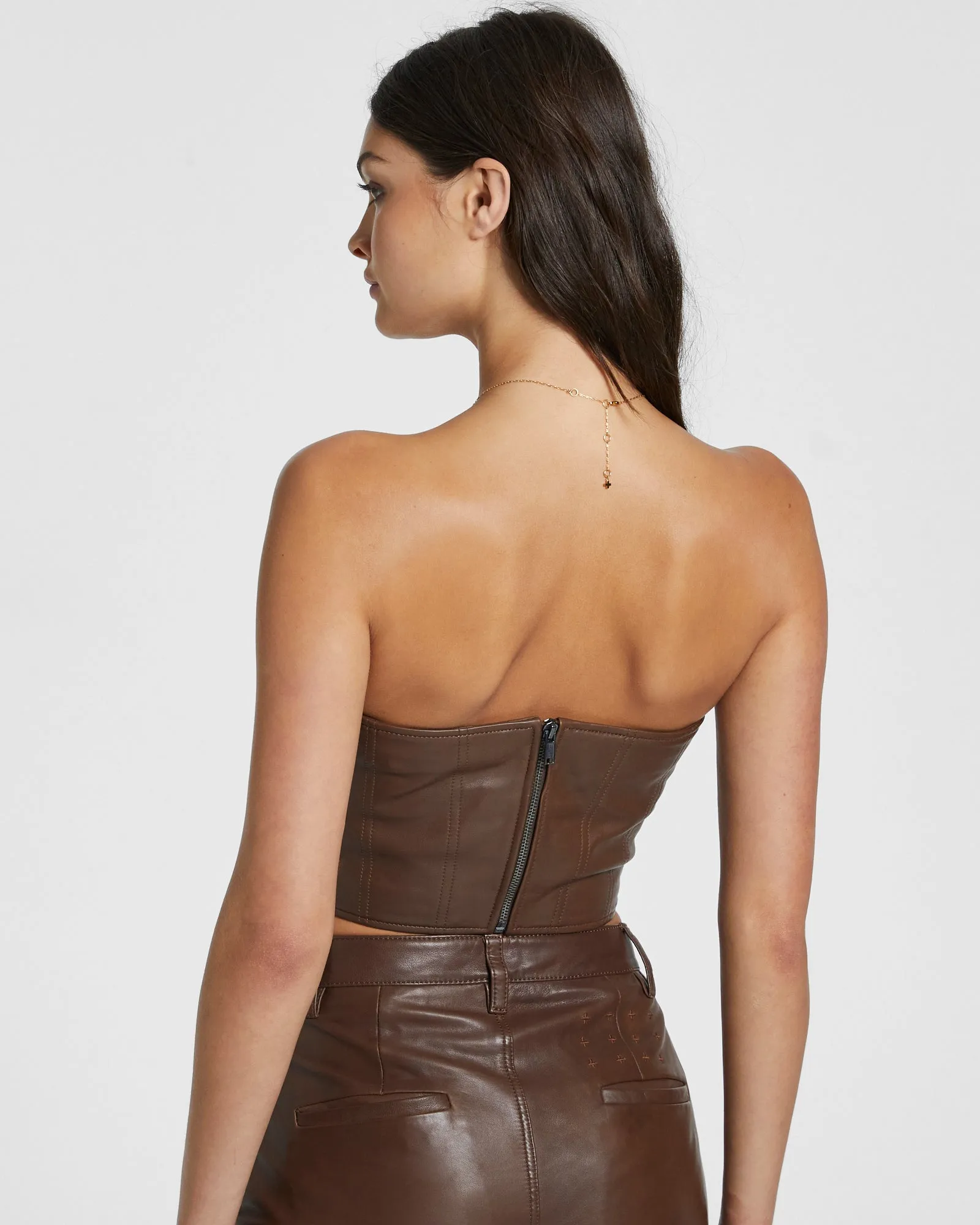 CROSSIN BUSTIER TOP CHOCOLATE sold by Ksubi product image thumbnail 3