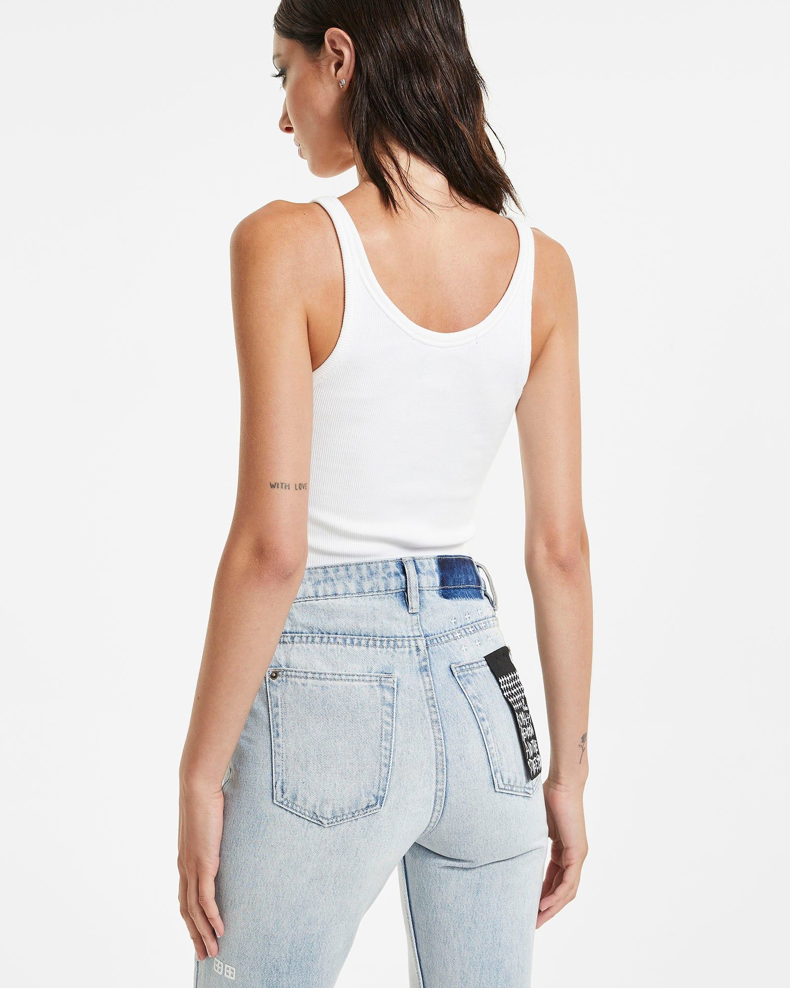 PLUS PLUS RIB TANK WHITE sold by Ksubi product image thumbnail 3