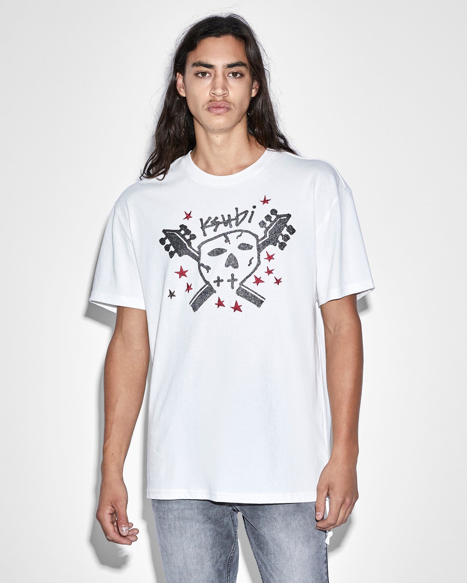 SKULL SEEING LINES SS TEE BONE sold by Ksubi
