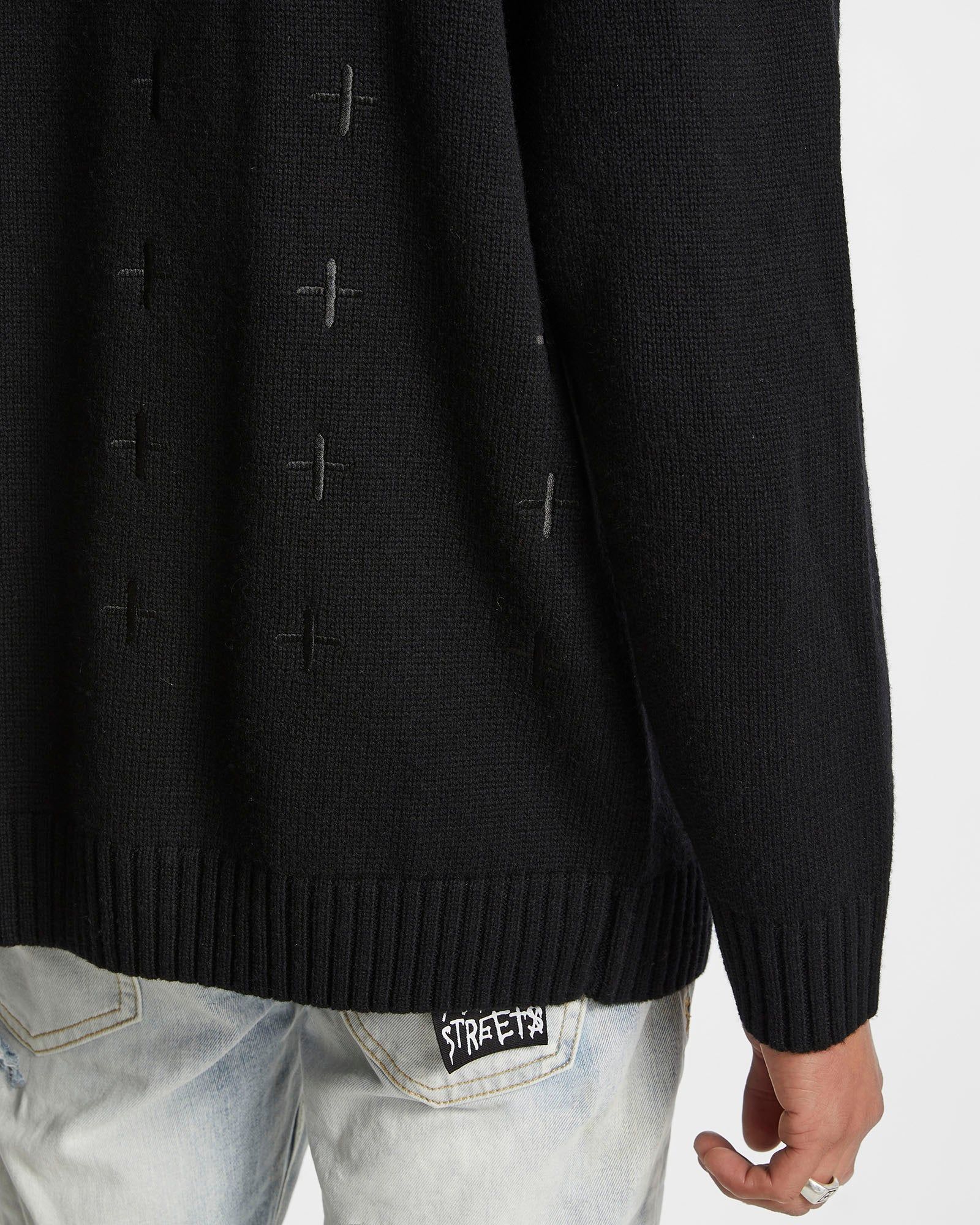 CROSS DOLLAR KNIT HOODIE BLACK sold by Ksubi product image thumbnail 5