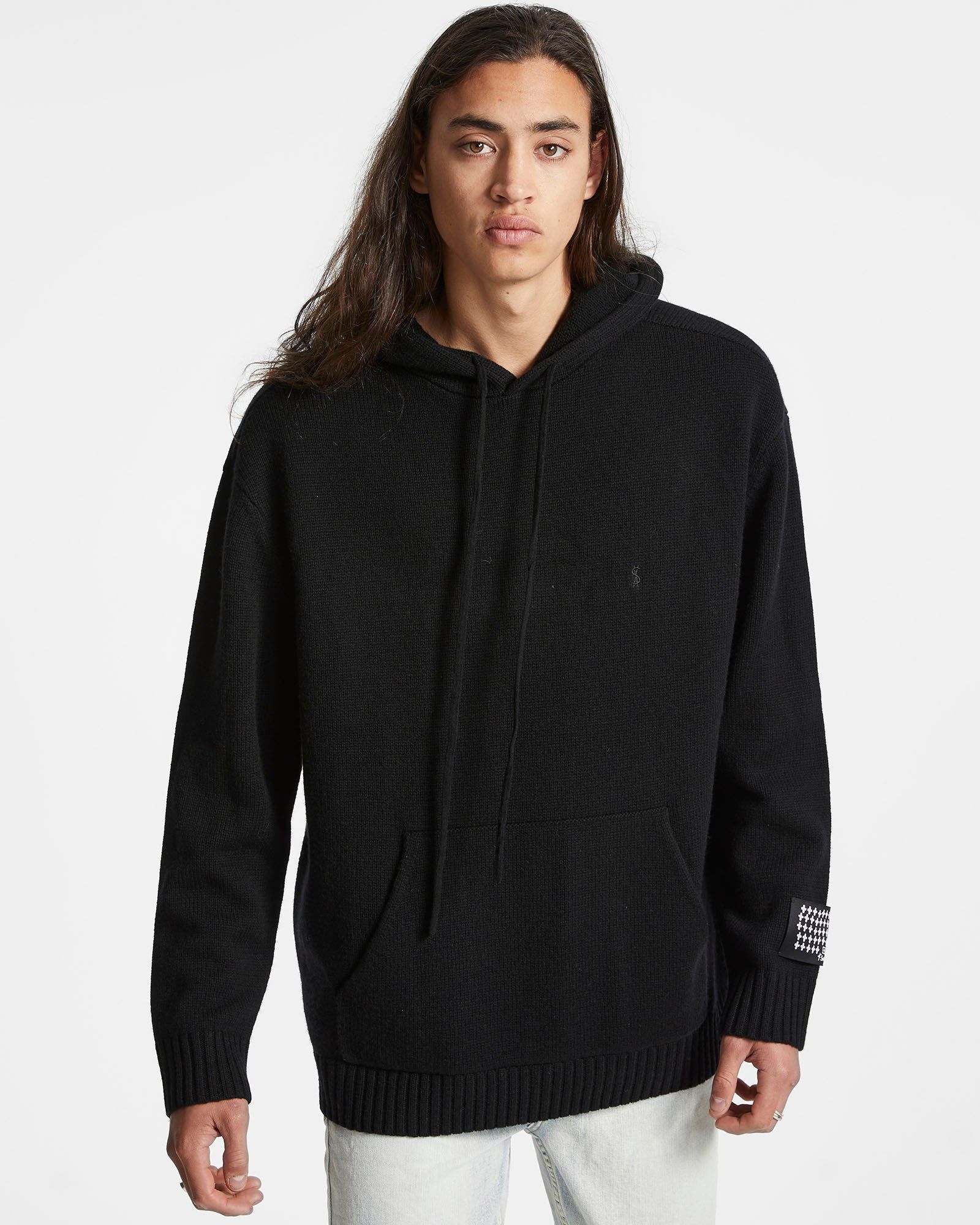 CROSS DOLLAR KNIT HOODIE BLACK sold by Ksubi