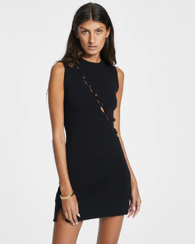 HEX KEYHOLE KNIT DRESS BLACK sold by Ksubi