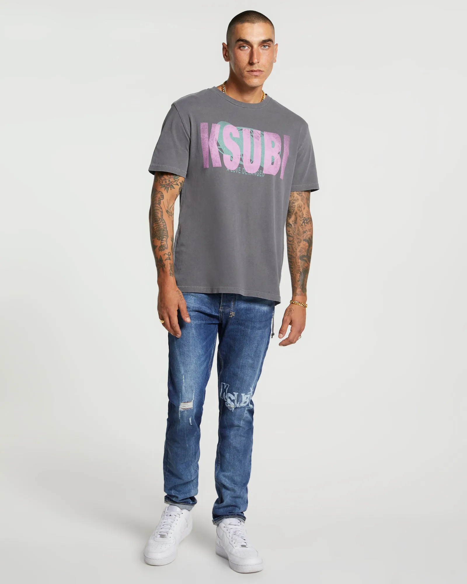 DERANGED KASH SS TEE CHARCOAL sold by Ksubi product image thumbnail 2