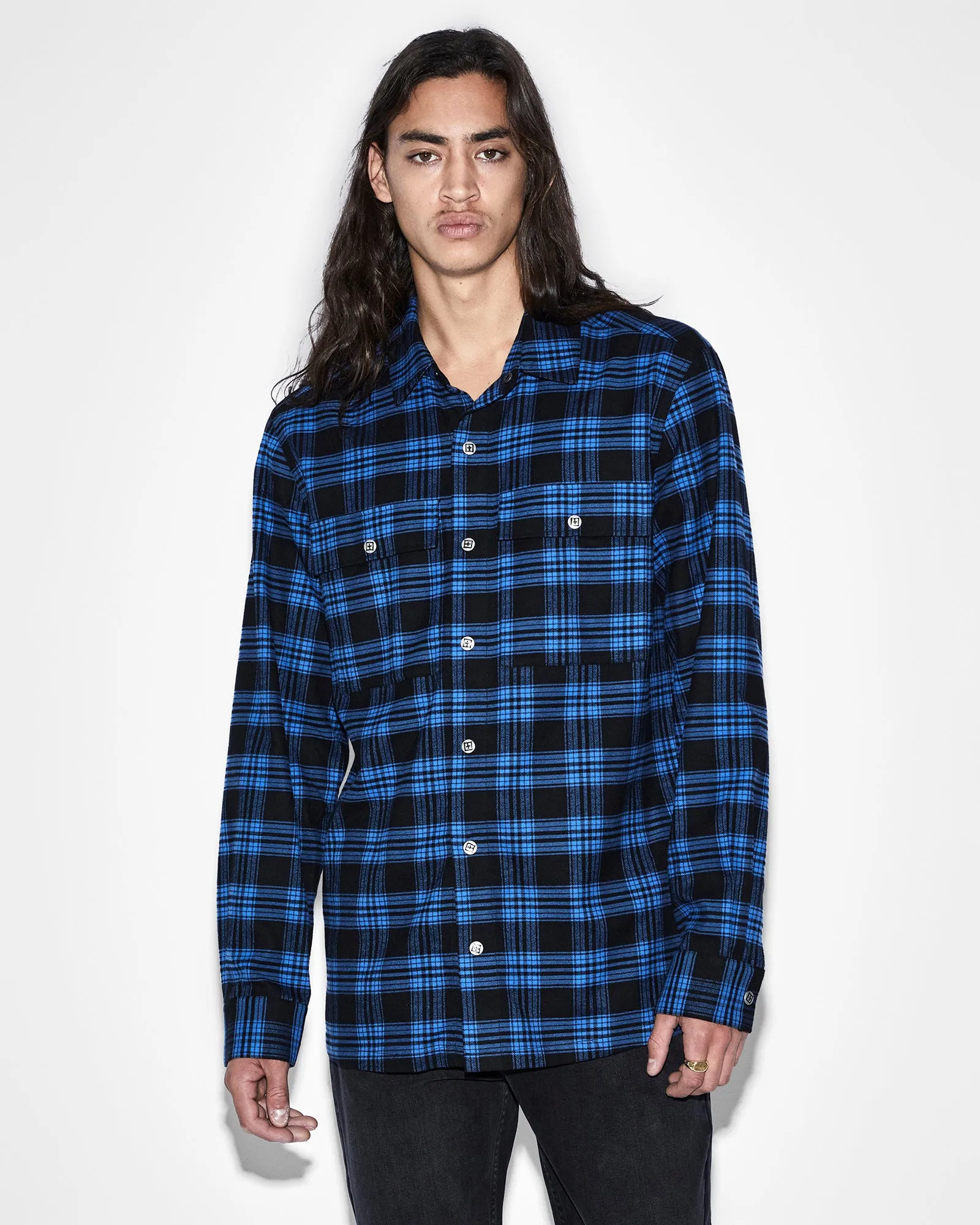 PARADOX LS SHIRT BLUE sold by Ksubi