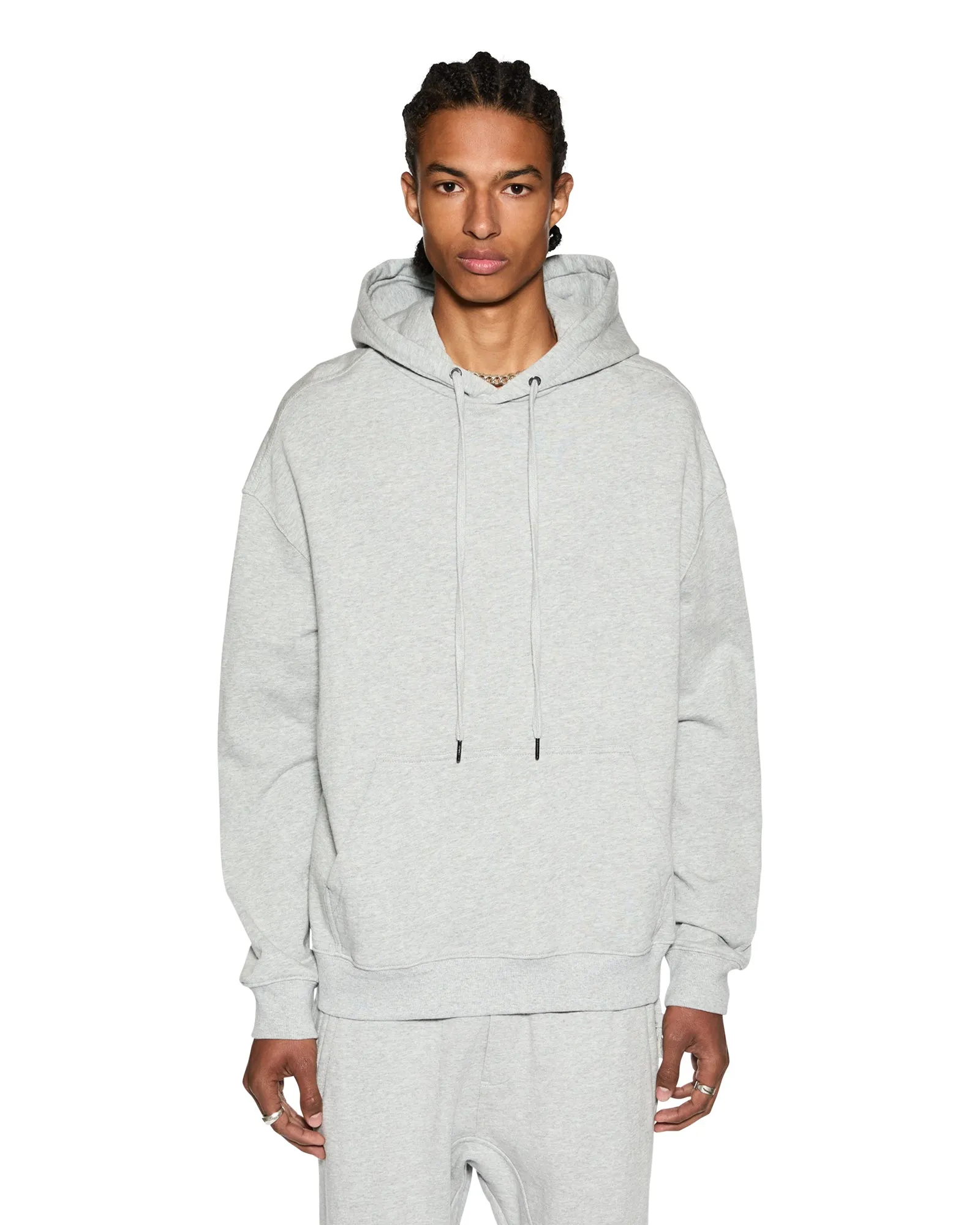 4 X 4 BIGGIE HOODIE GREY MARLE sold by Ksubi