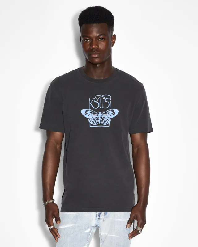 BUTTERFLY KASH SS TEE FADED BLACK sold by Ksubi