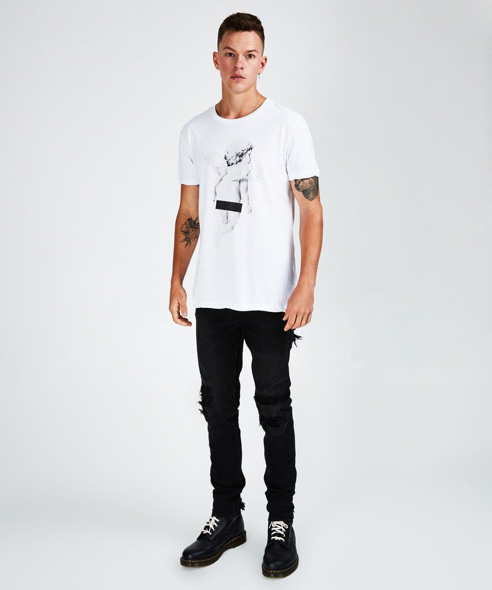 NAUGHTY BOYS SS TEE TRU WHITE sold by Ksubi