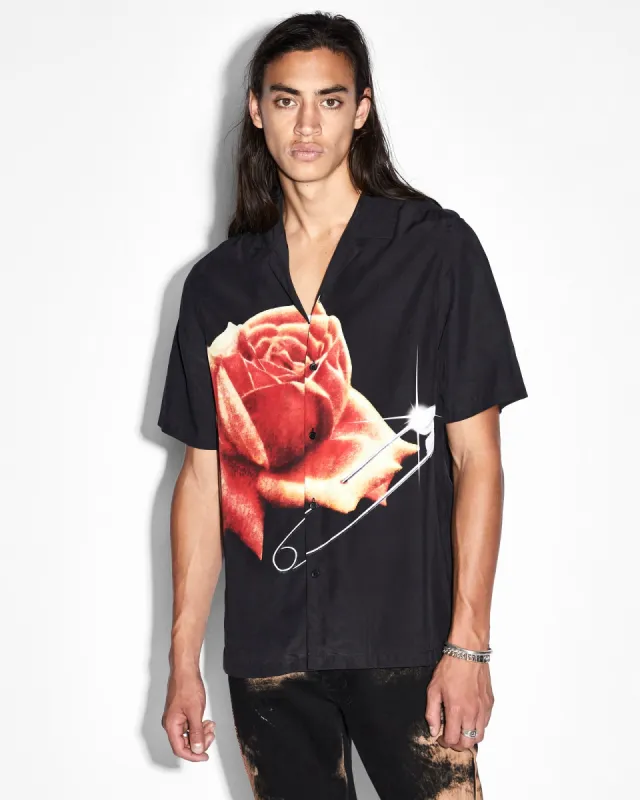 ROSE GARDEN RESORT SS SHIRT BLACK sold by Ksubi