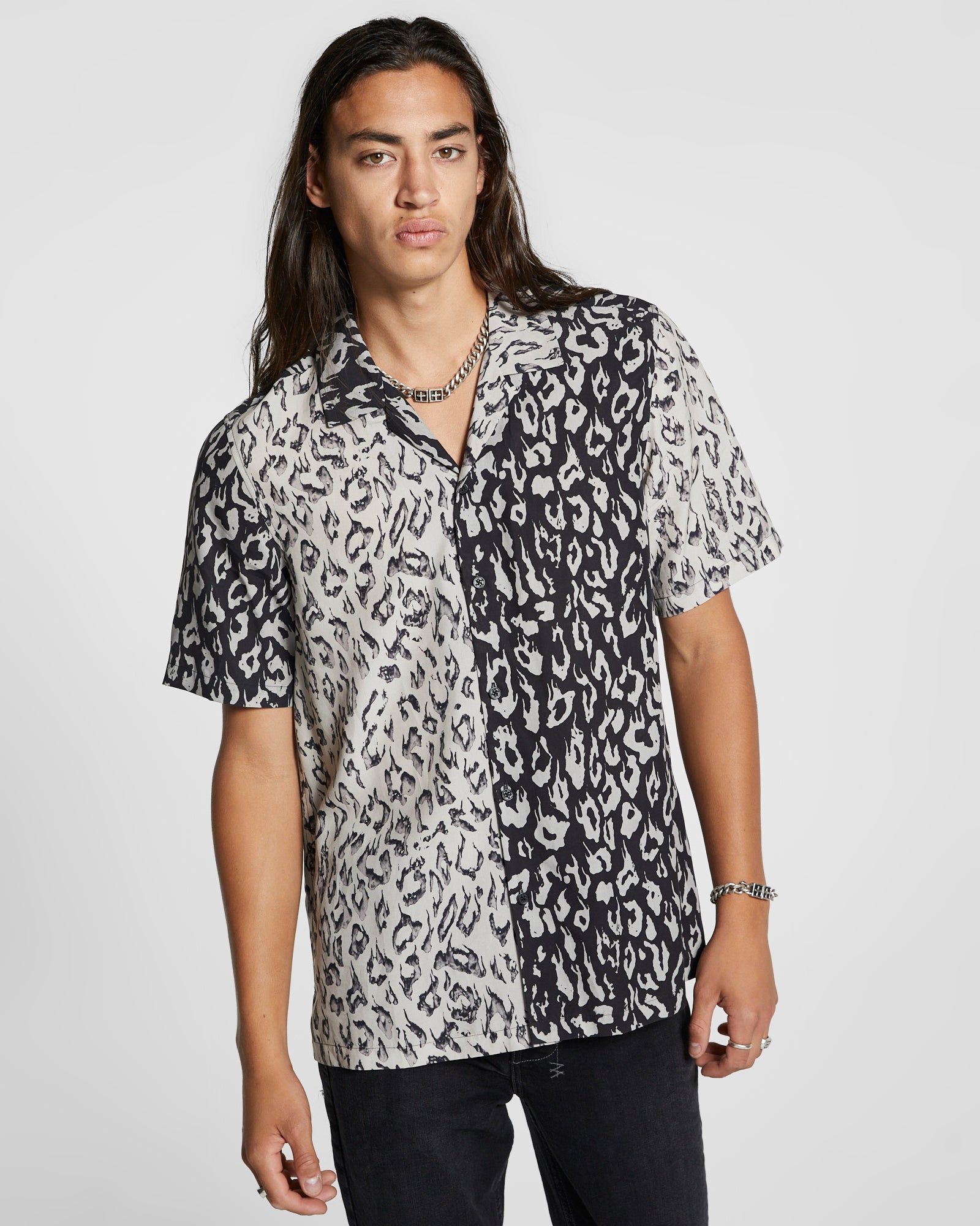 FIRE RESORT SS SHIRT 2 TONE BL sold by Ksubi