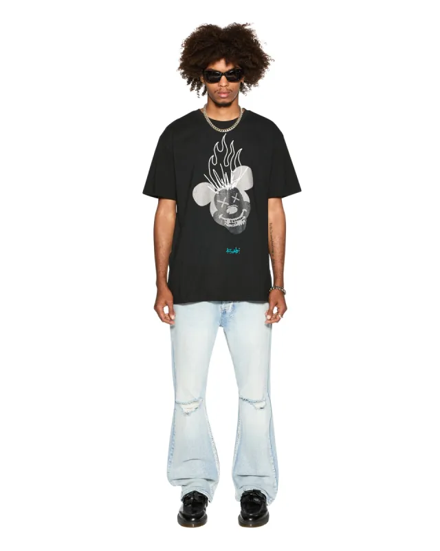 BURN BIGGIE SS TEE JET BLACK sold by Ksubi