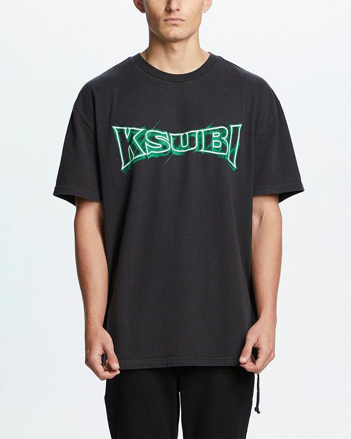 NEON KASH SS TEE JET BLACK sold by Ksubi