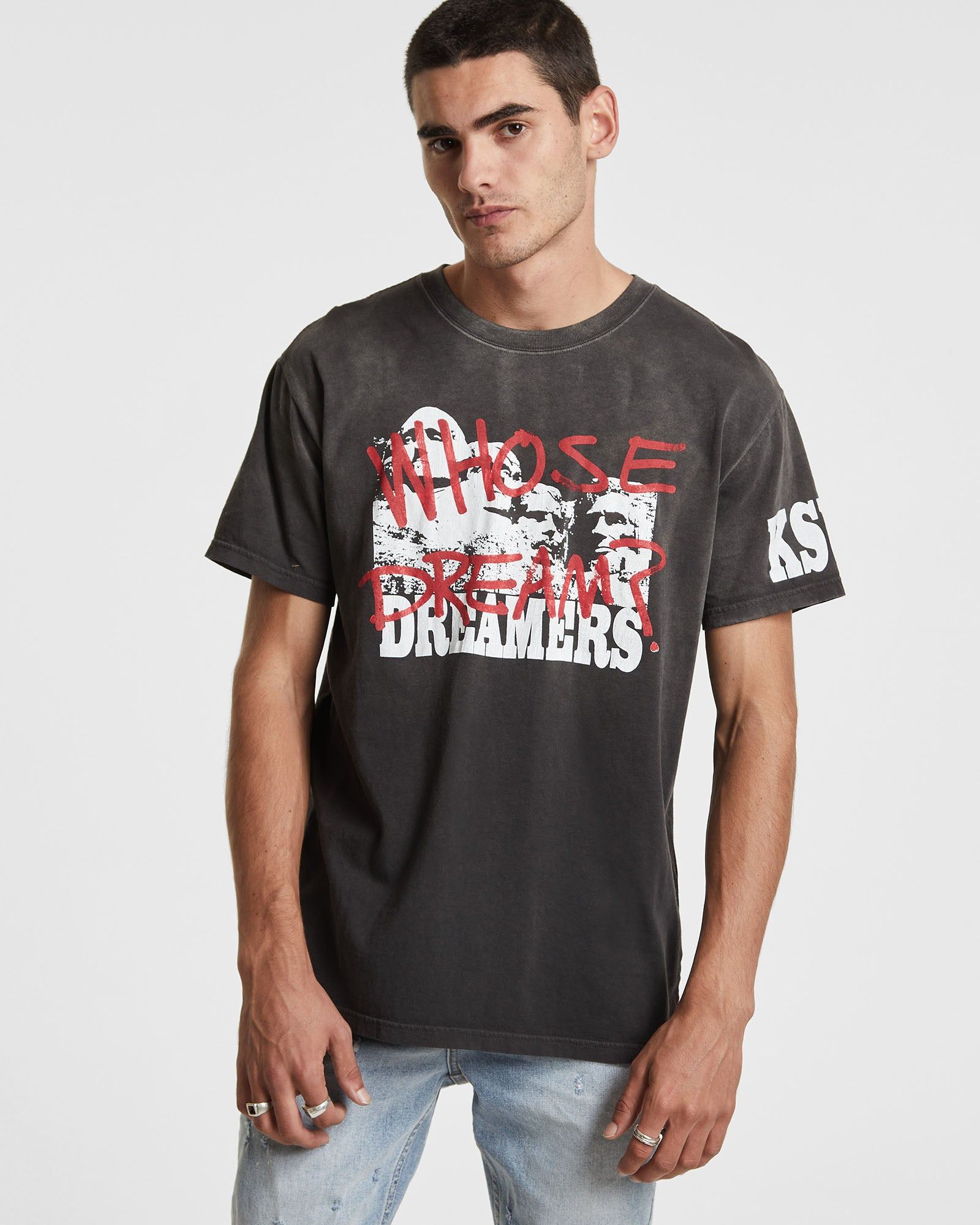 DREAMERS KASH SS TEE JET BLACK sold by Ksubi