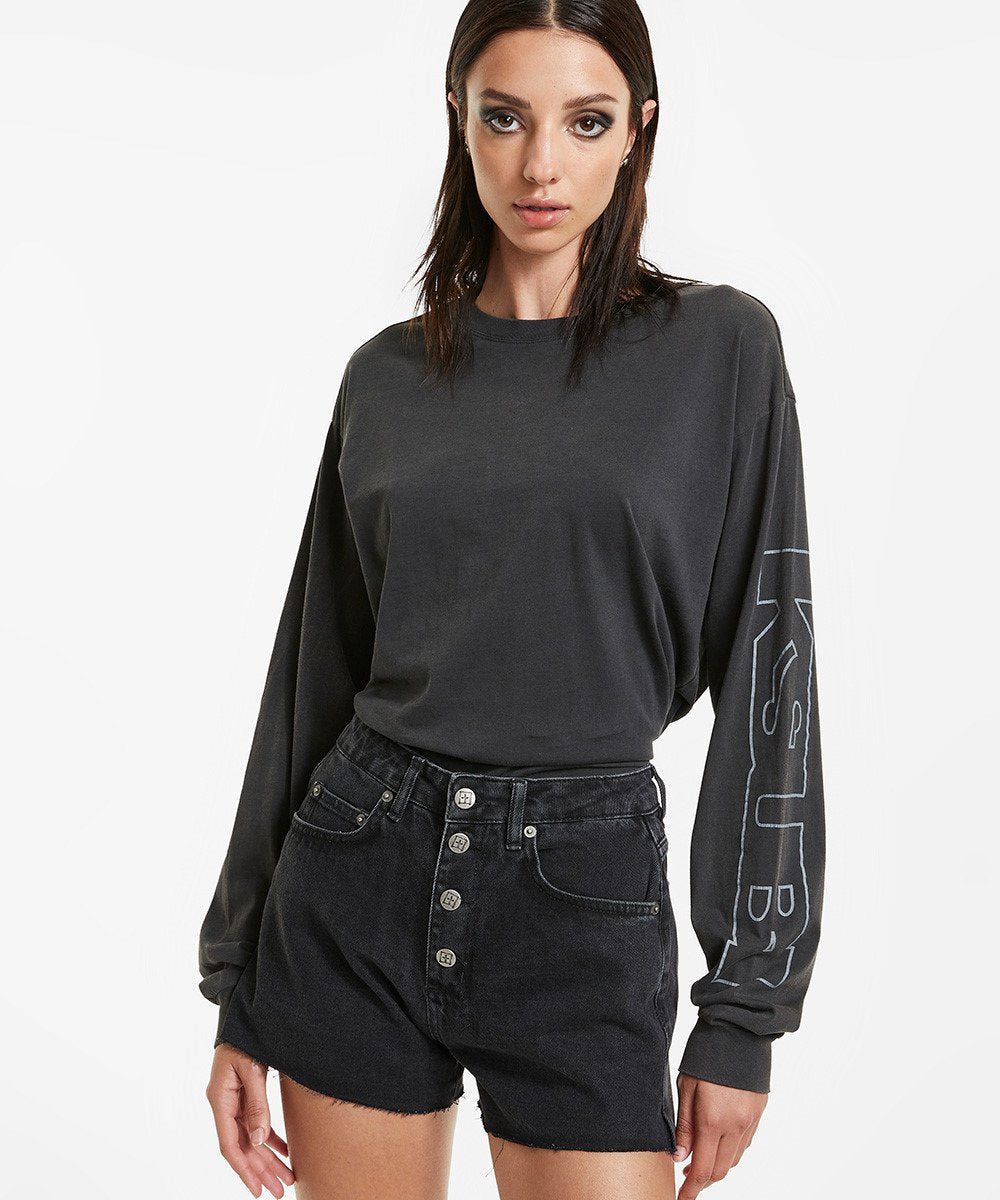 LAST RESORT LS TEE VINTAGE GREY sold by Ksubi