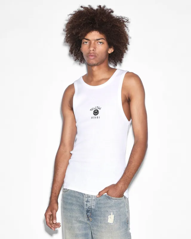 ZINE DEBUT SINGLET WHITE made by Ksubi