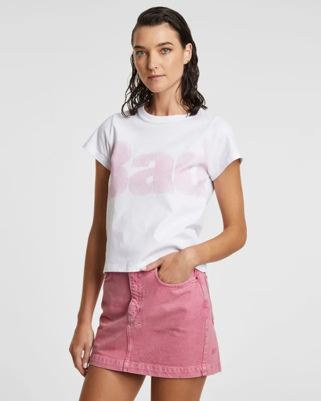 BAD GURL MINI SS TEE WHITE sold by Ksubi