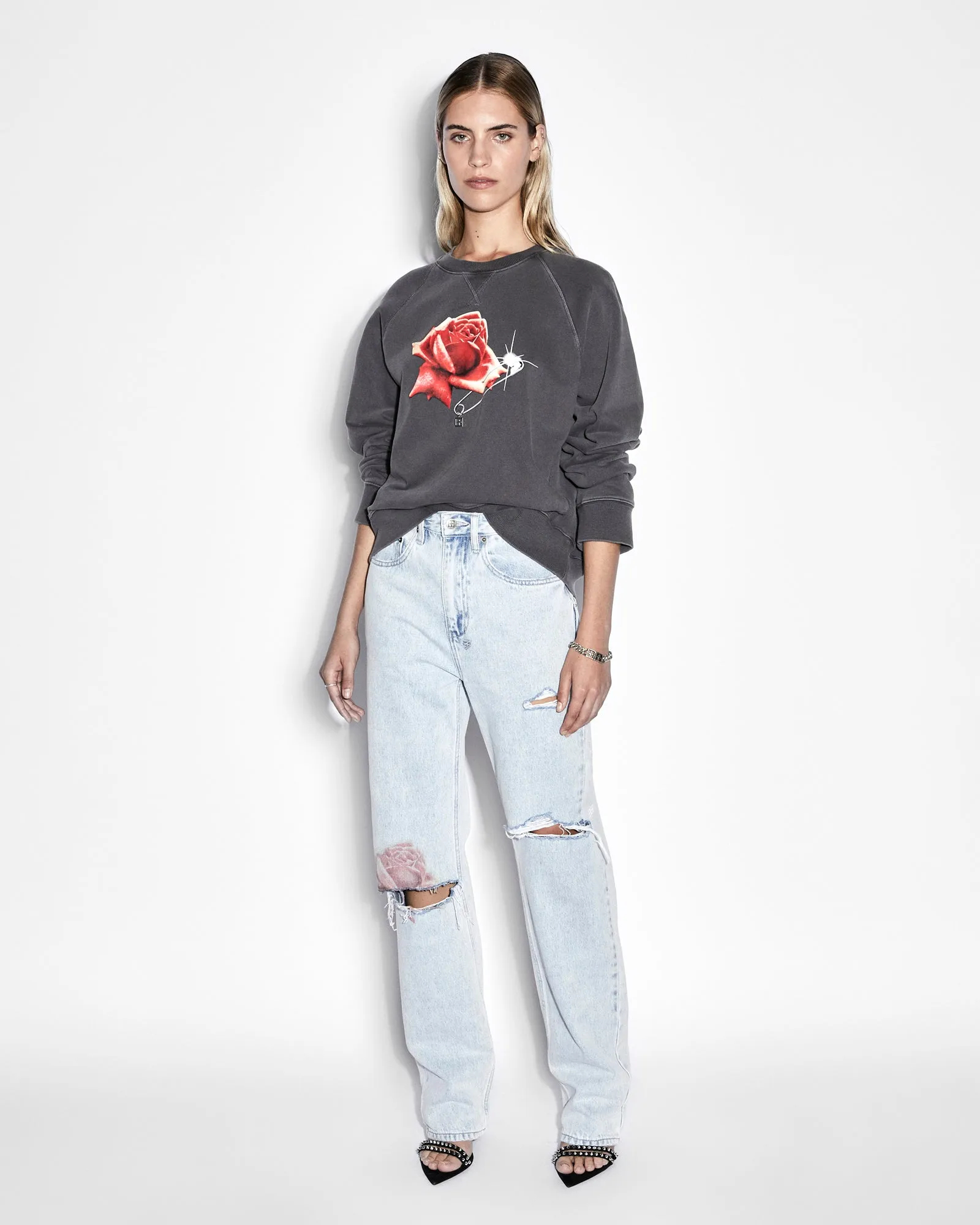 FEELS GOOD RAGLAN CREW CHARCOAL sold by Ksubi product image thumbnail 2