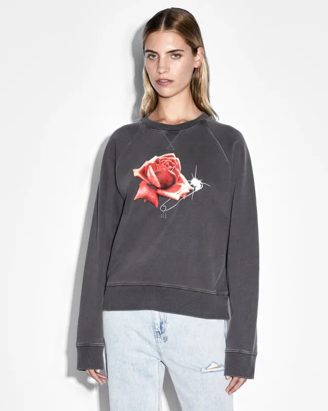 FEELS GOOD RAGLAN CREW CHARCOAL sold by Ksubi