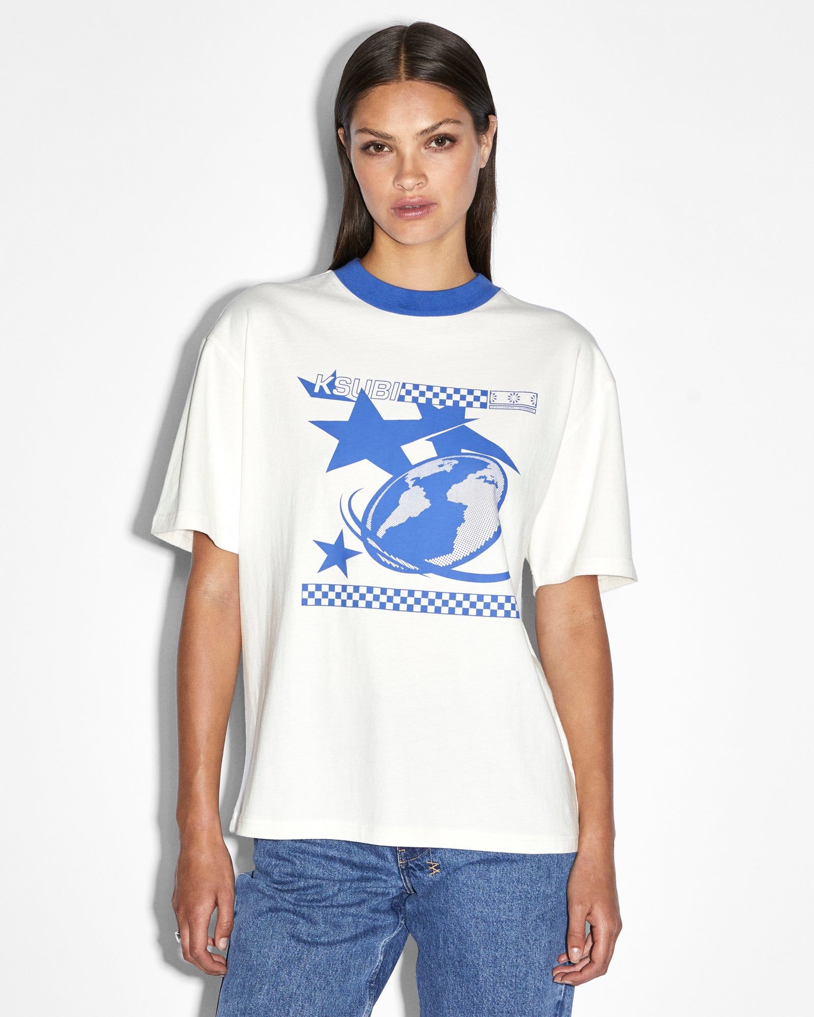 TRACKSTAR OVERSIZED SS TEE CHALK sold by Ksubi