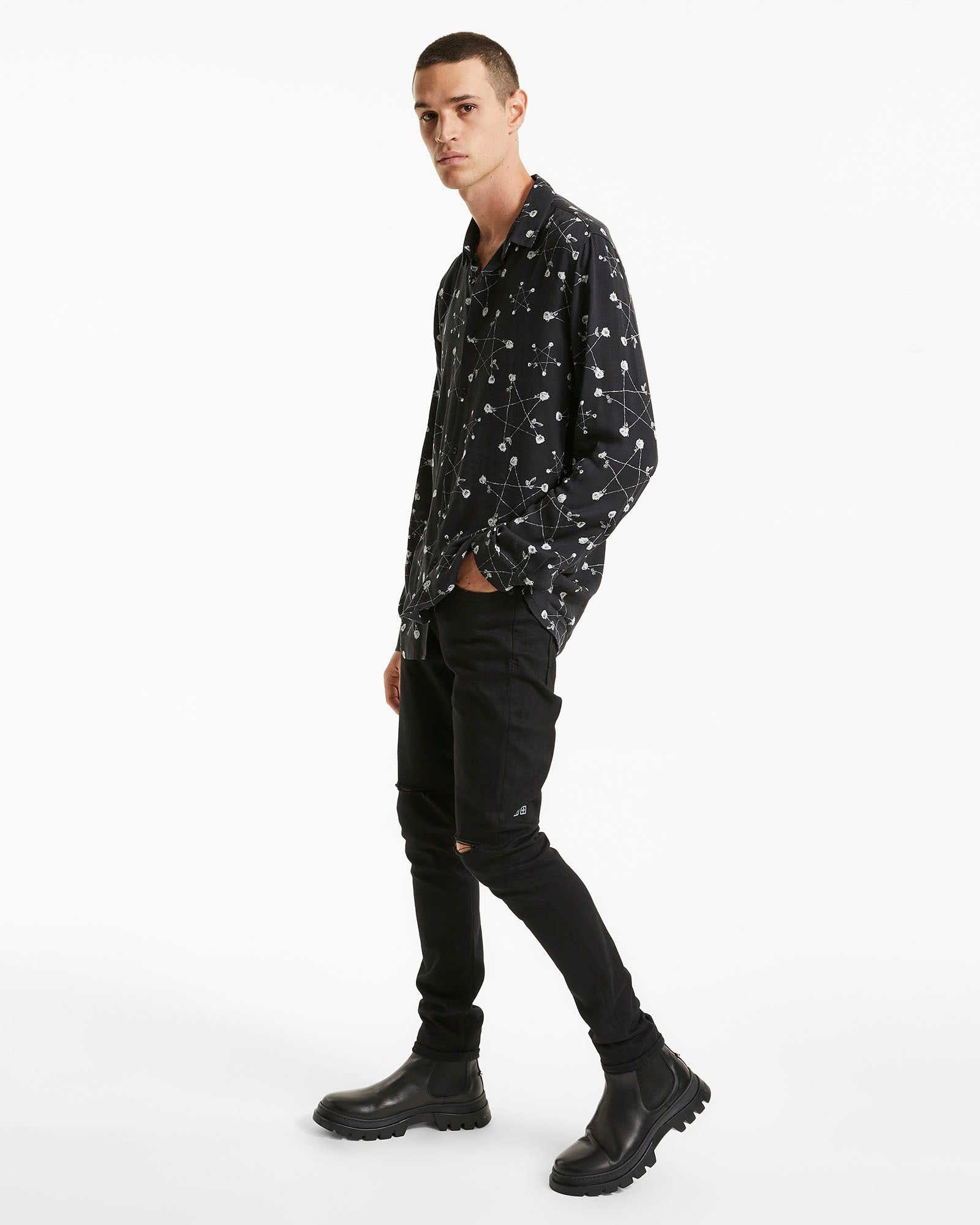GOTH STAR LS SHIRT BLACK sold by Ksubi product image thumbnail 5