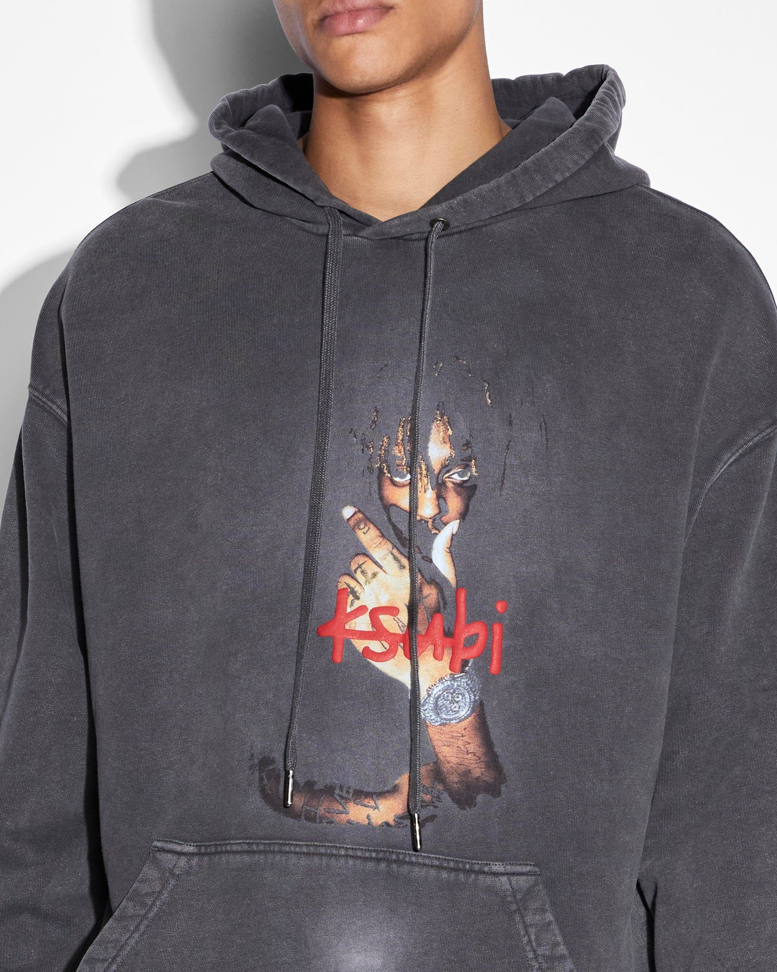 999 WRLD BIGGIE HOODIE FADED BLACK sold by Ksubi product image thumbnail 4