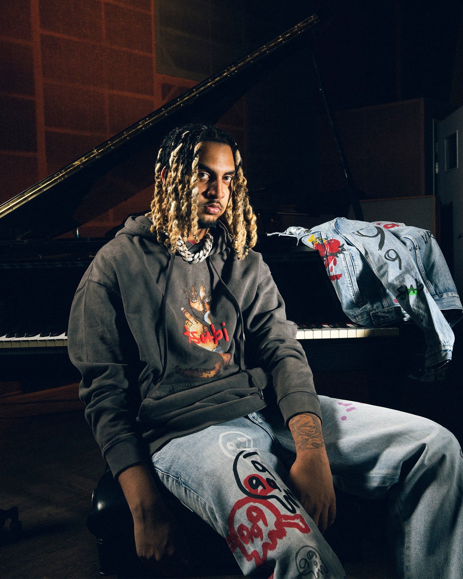 999 WRLD BIGGIE HOODIE FADED BLACK sold by Ksubi product image thumbnail 9