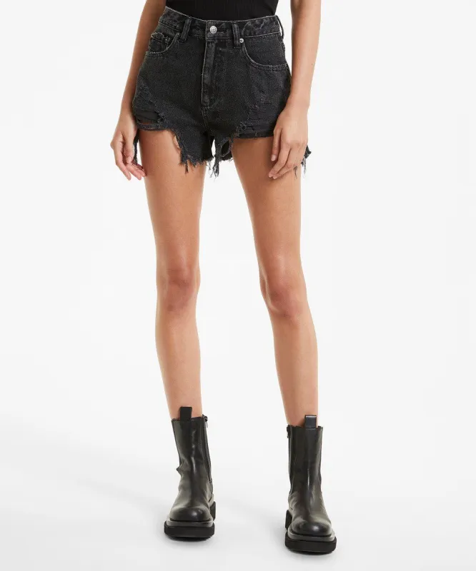 RISE N HI SHORT DIABLO TRASHED made by Ksubi