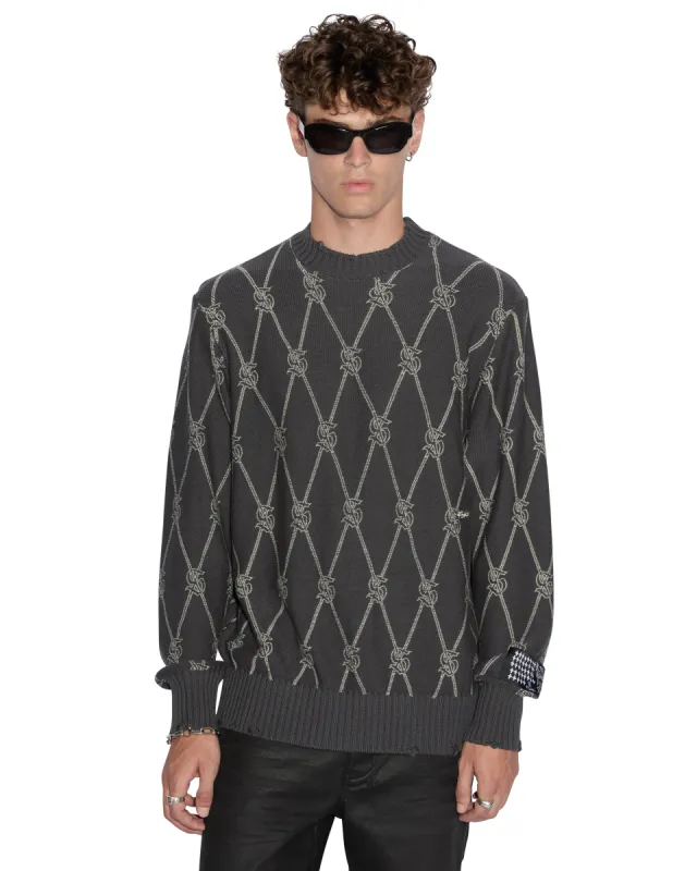 DIAMOND DOLLAR KNIT CREW GREY made by Ksubi