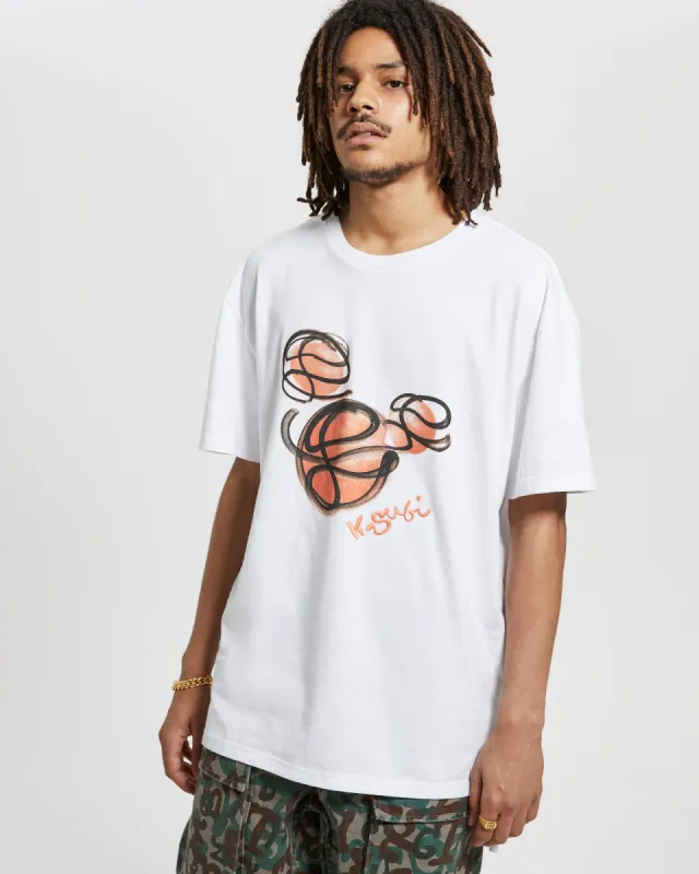BBALL BIGGIE SS TEE WHITE sold by Ksubi