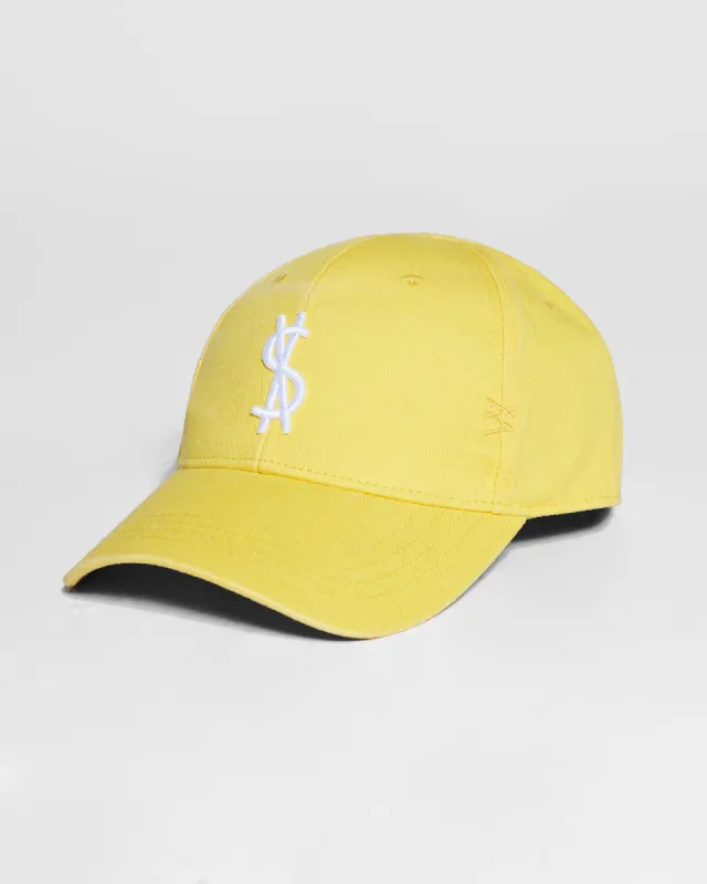 4 X 4 CROSS DOLLAR CAP YELLOW sold by Ksubi