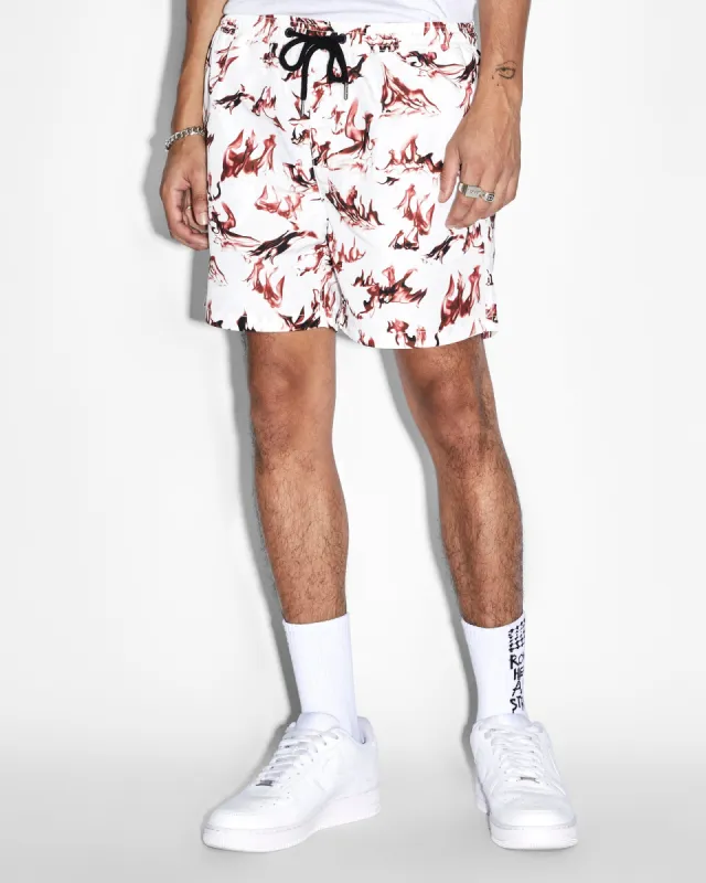 BURNT BOARDSHORT WHITE sold by Ksubi