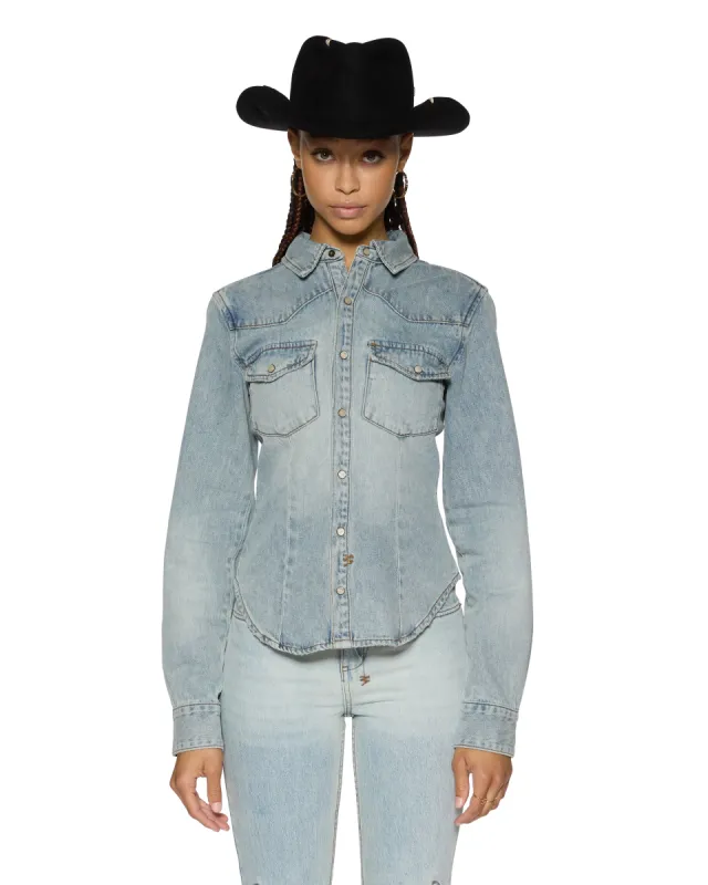 BELLA LS SHIRT PARAGON sold by Ksubi