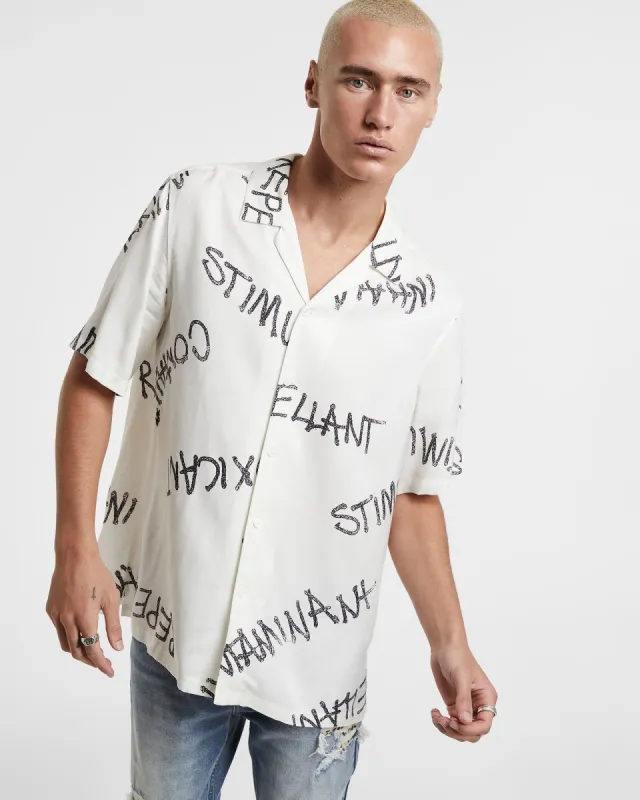 INTOXICANT RESORT SS SHIRT WHITE sold by Ksubi