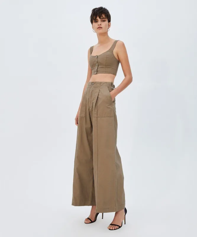 SEEKER WIDE LEG PANT TAN sold by Ksubi