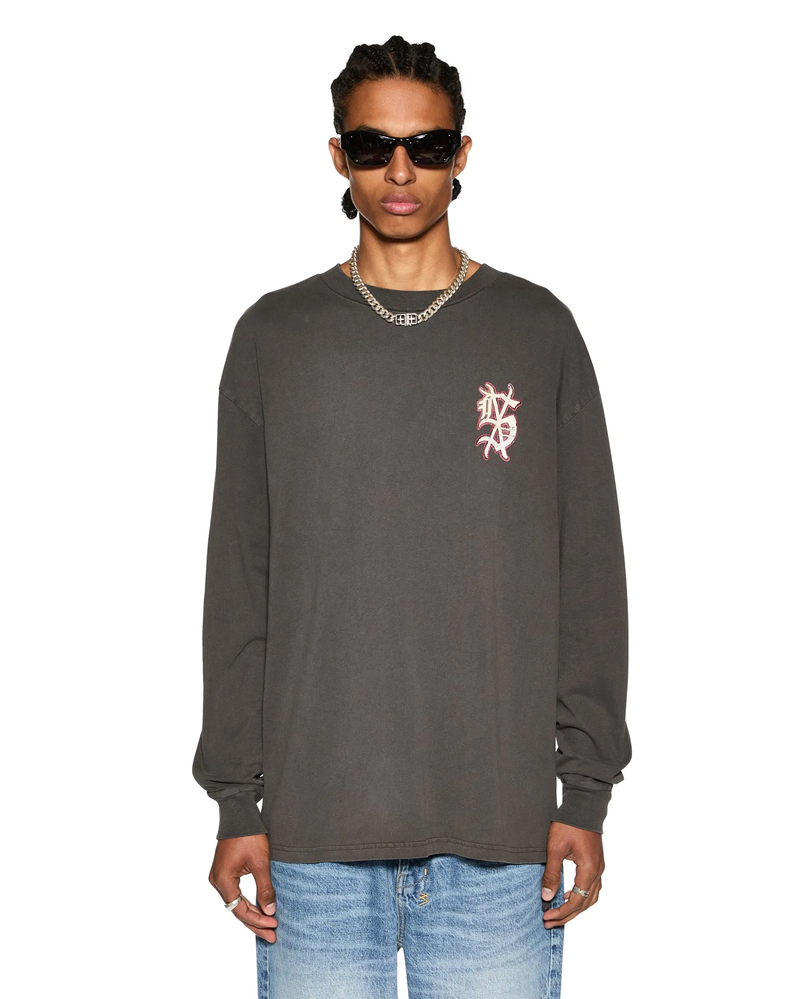 DUG OUT BIGGIE LS TEE FADED BLACK sold by Ksubi