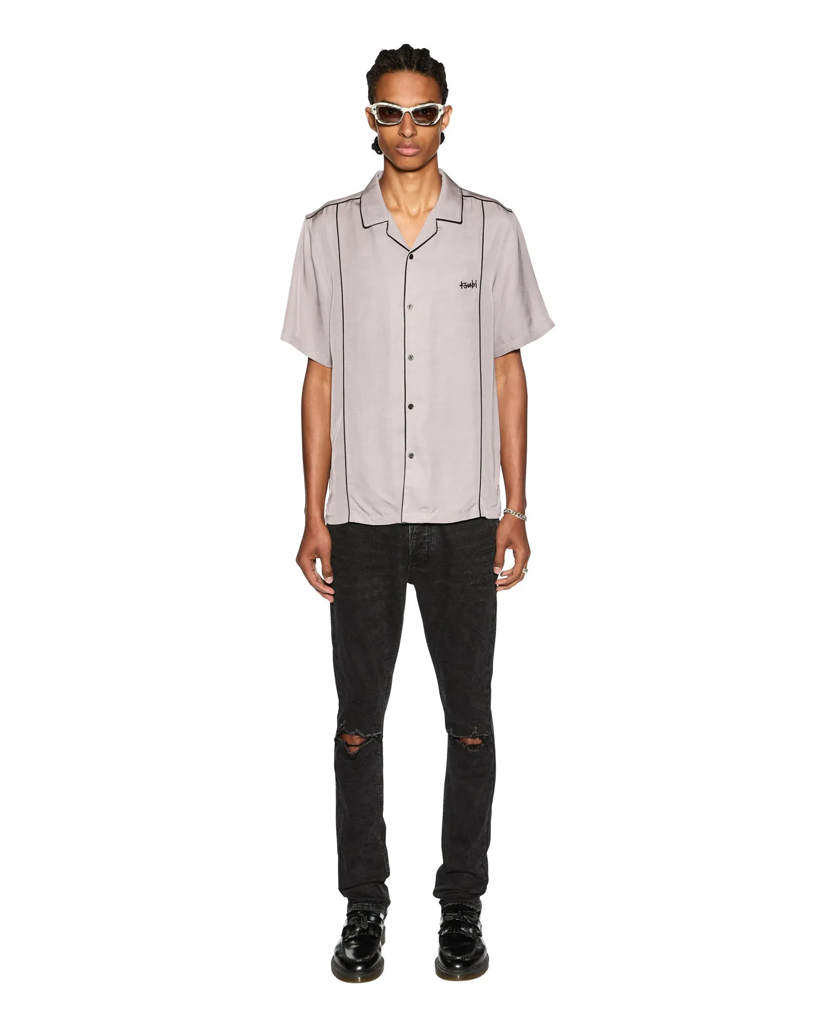 DOWNTOWN RESORT SS SHIRT HAZE sold by Ksubi product image thumbnail 5