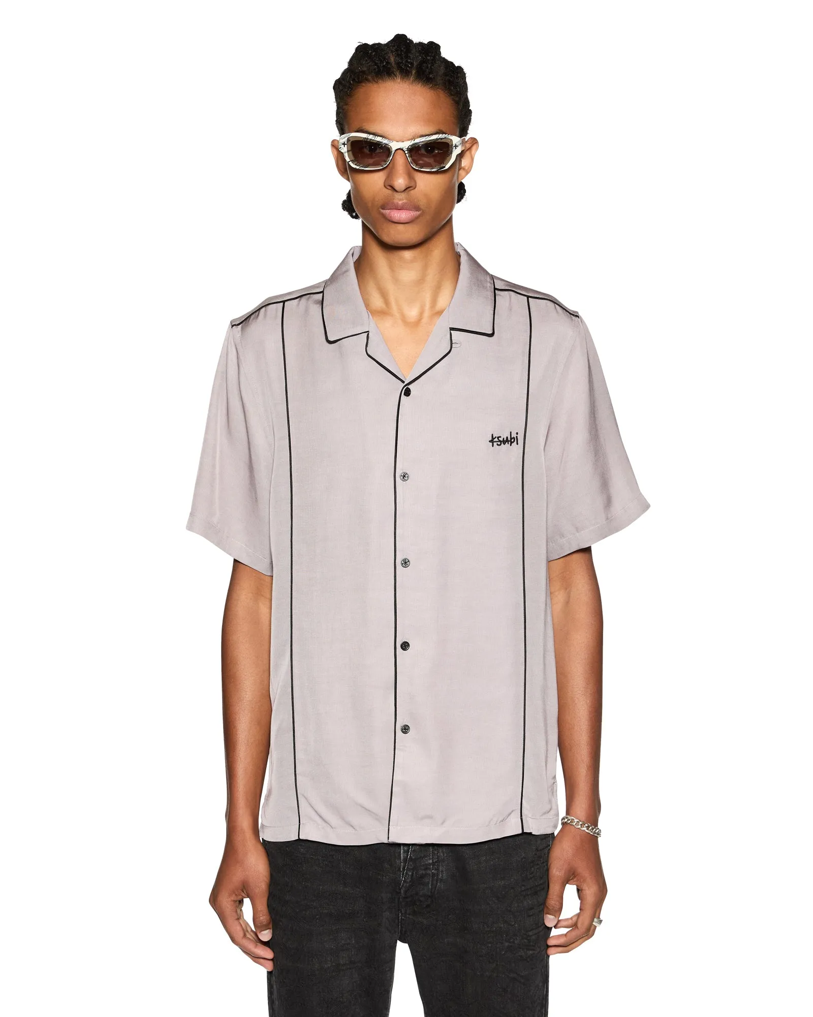DOWNTOWN RESORT SS SHIRT HAZE sold by Ksubi