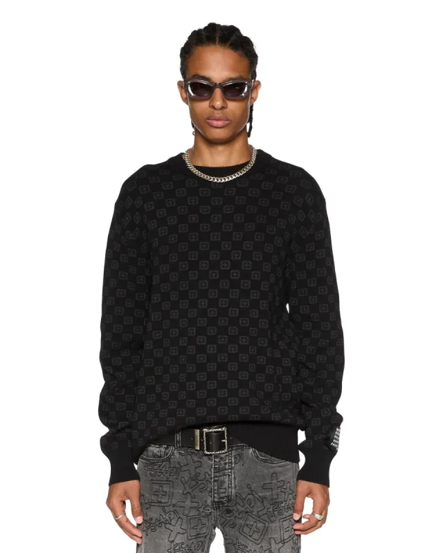BOX KNIT CREW WASHED BLACK sold by Ksubi