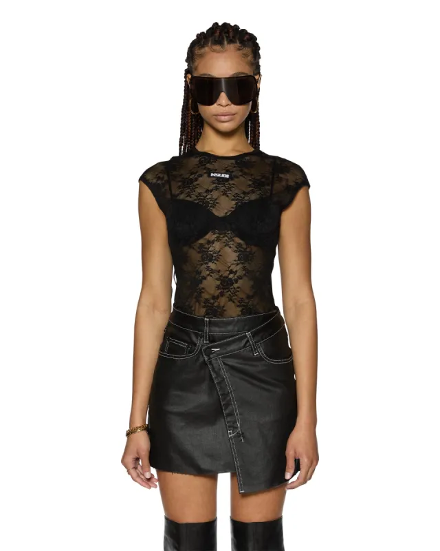 SLIM TEE BLACK LACE sold by Ksubi