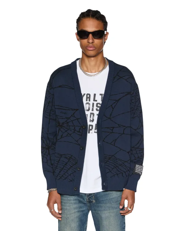 LIES KNIT CARDIGAN GASOLINE sold by Ksubi