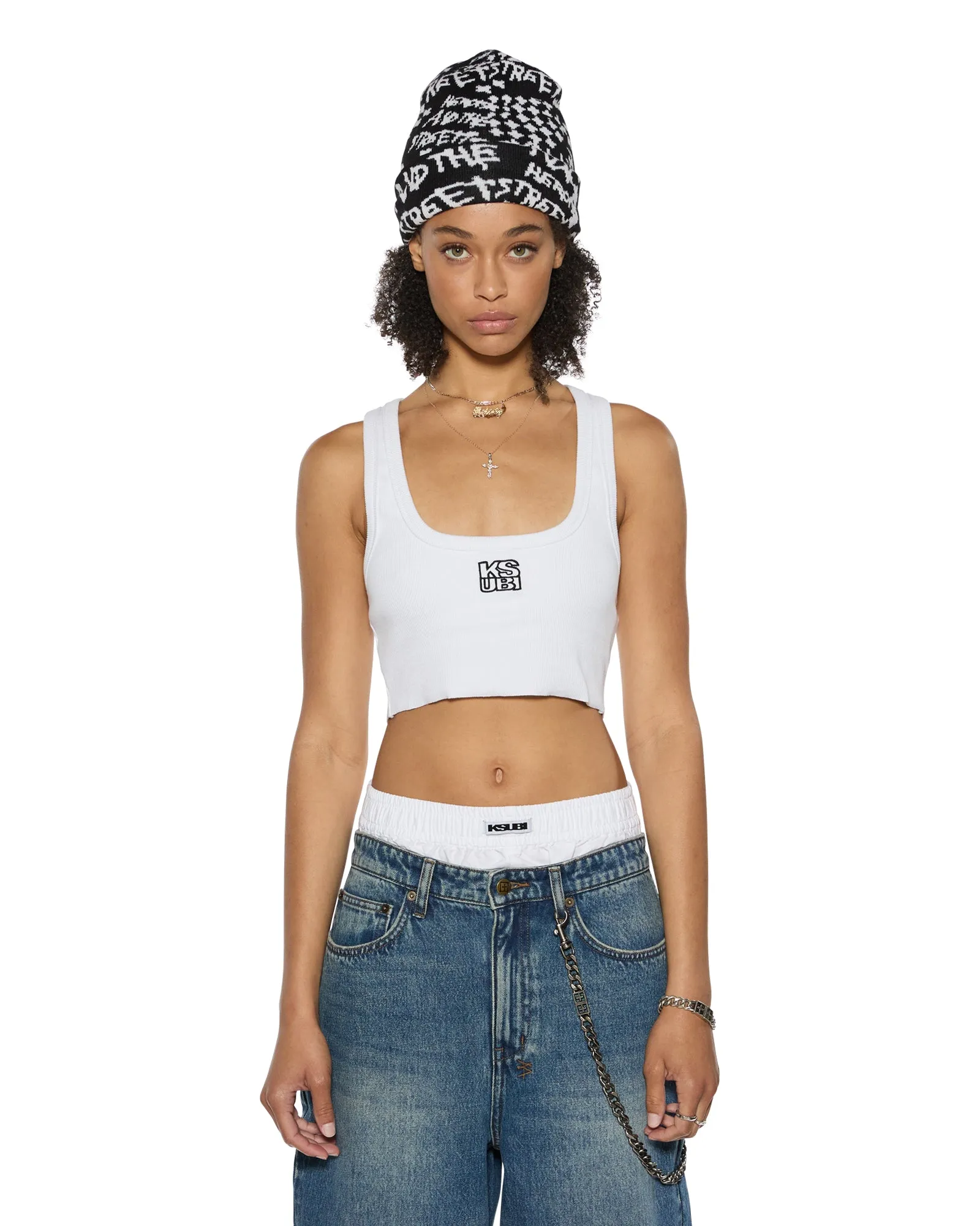 STACKED ORIGIN CROP WHITE sold by Ksubi