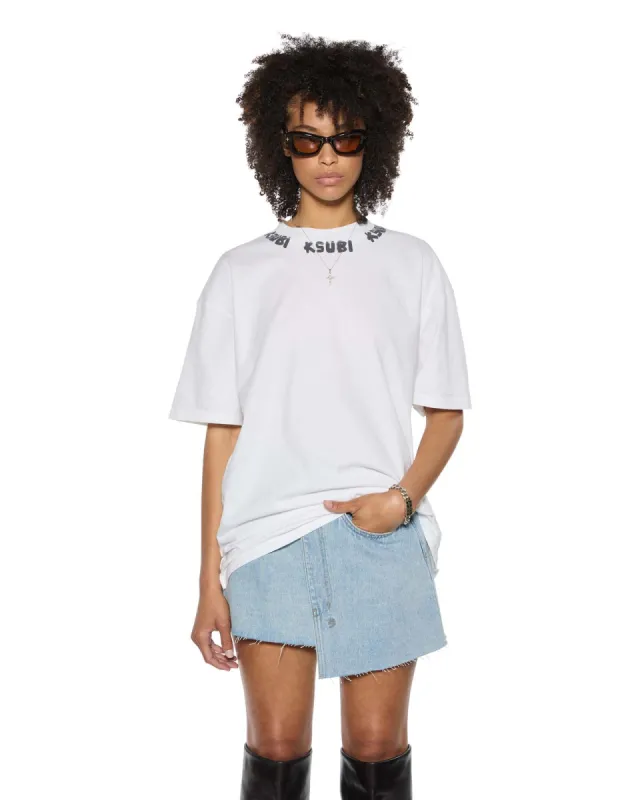 SCRAWL BOYFRIEND SS TEE VINTAGE WHITE sold by Ksubi