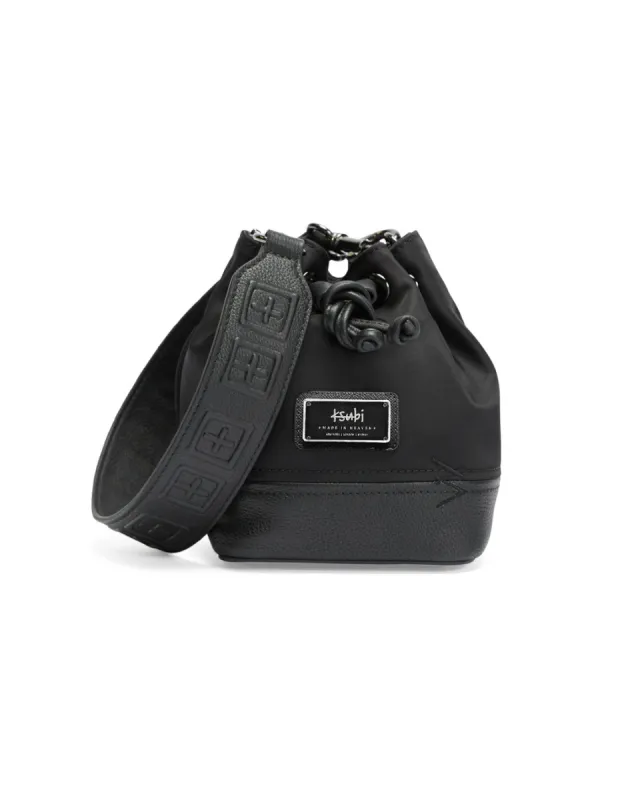 BOX CROSS BUCKET BAG NYLON/LEATHER BLACK sold by Ksubi
