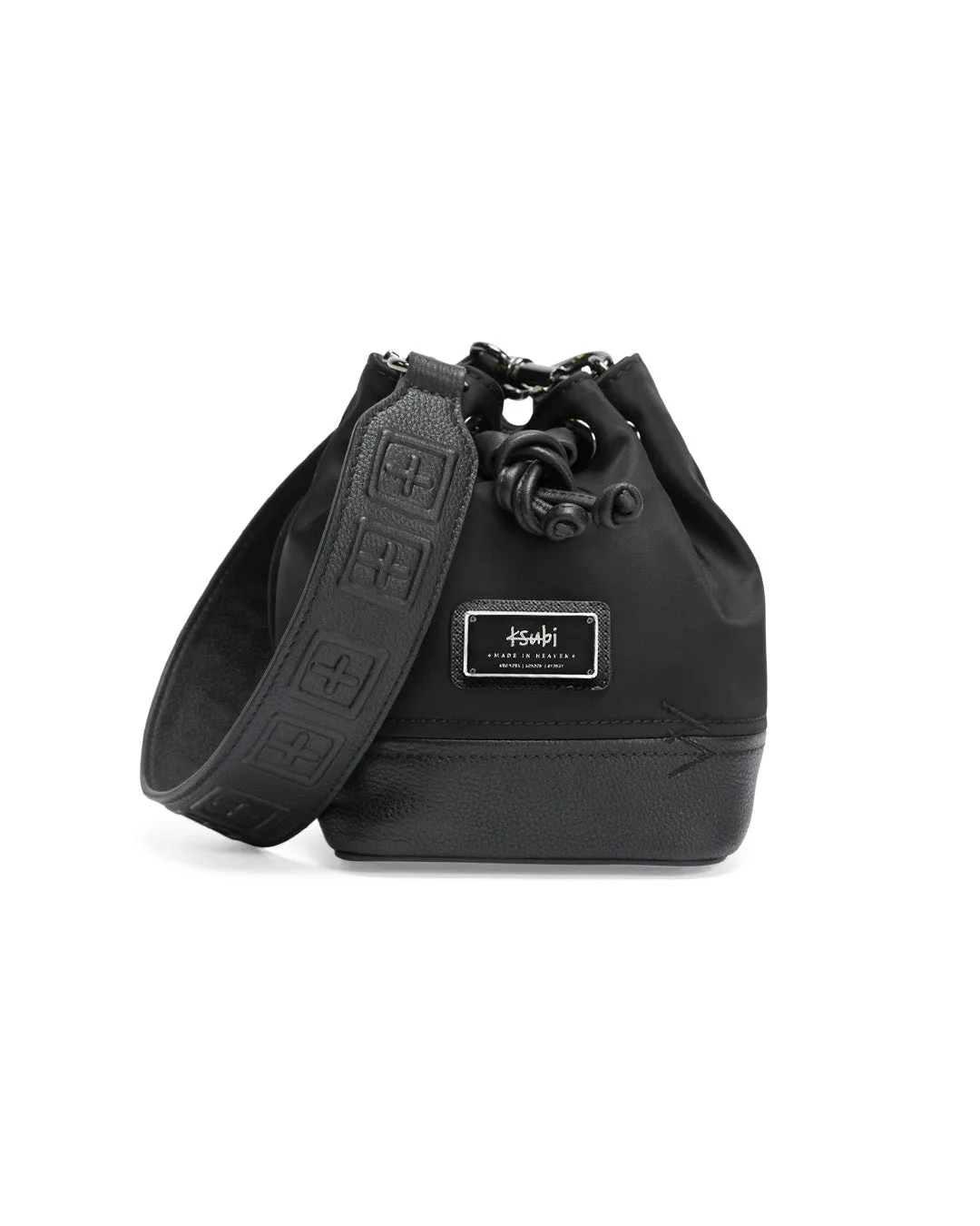 BOX CROSS BUCKET BAG NYLON/LEATHER BLACK sold by Ksubi